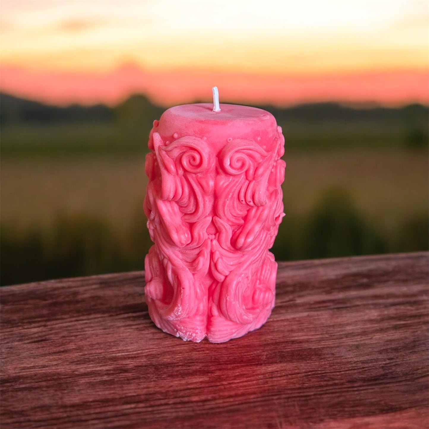 Carved Pillar Candle
